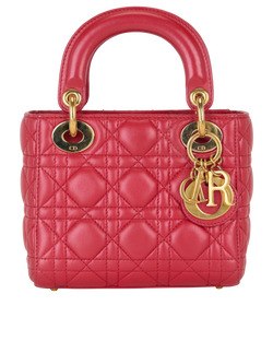 Mini Lady Dior, Leather, Iridescent Red, 01-BO-1104, S, 3*